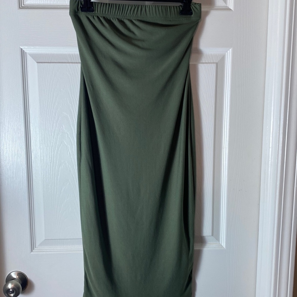 Full Circle Trend Women’s Pencil Knit Skirt Elastic Waist with lining Size Med